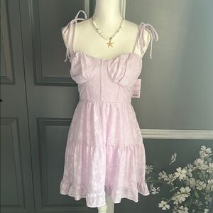 Lavender Sleeveless Dress with Tie Straps